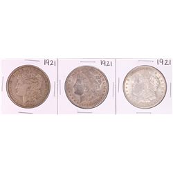 Lot of (3) 1921 $1 Morgan Silver Dollar Coins