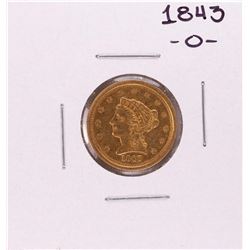 1843-O $2 1/2 Liberty Head Quarter Eagle Gold Coin