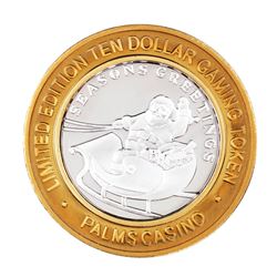 .999 Silver Palms Casino Las Vegas Nevada $10 Limited Edition Gaming Token
