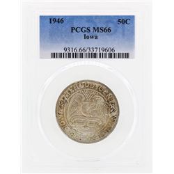 1946 Iowa Commemorative Half Dollar Coin PCGS MS66