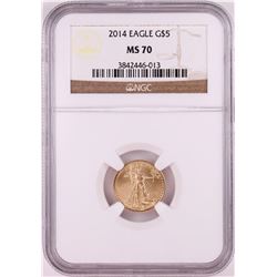 2014 $5 American Gold Eagle Coin NGC MS70