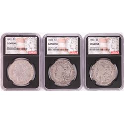 Lot of 1881-1883 $1 Morgan Silver Dollar Coins NGC Genuine