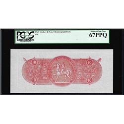 $10 Chemicograph Back Confederate Currency Note PCGS Superb Gem New 67PPQ