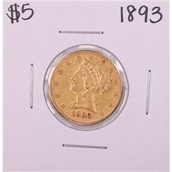 1893 $5 Liberty Head Half Eagle Gold Coin