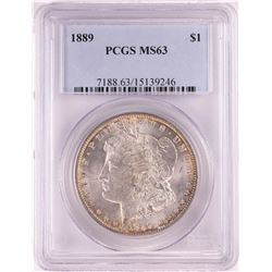 1889 $1 Morgan Silver Dollar Coin PCGS MS63