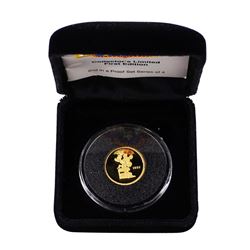 1989 Rarities Mint Hollywood Mickey 1/4 Oz. Gold Coin w/ Box & COA