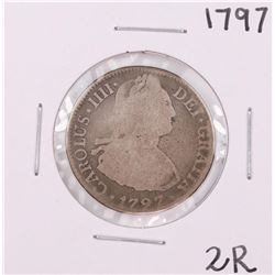 1797 F.M. Mexico 2 Reales Silver Coin