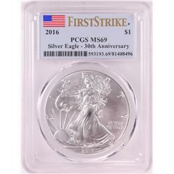 2016 $1 American Silver Eagle Coin PCGS MS69 First Strike