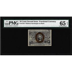 1863 10 Cent Second Issue Fractional Currency Note Fr.1244 PMG Ch. Uncirculated 65EPQ