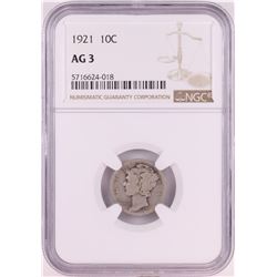 1921 Mercury Dime Coin NGC AG3