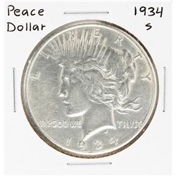 1934-S $1 Peace Silver Dollar Coin