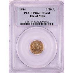 1984 Proof 1/10 oz Isle of Man Angel Gold Coin PCGS PR69DCAM