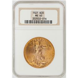 1927 $20 St. Gaudens Double Eagle Gold Coin NGC MS65