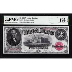 1917 $2 Legal Tender Note Fr.57 PMG Choice Uncirculated 64EPQ