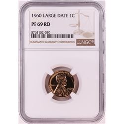 1960 Large Date Proof Lincoln Memorial Cent Coin NGC PF69RD