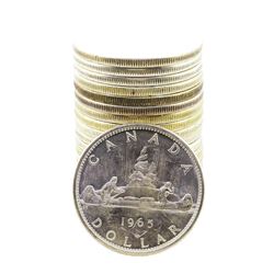 Roll of (20) Brilliant Uncirculated 1965 Canadian Silver Dollar Coins