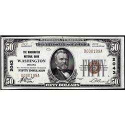 1929 $50 NB of Washington, District of Columbia CH# 2043 National Currency Note