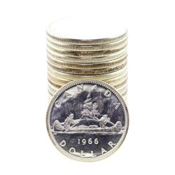 Roll of (20) Brilliant Uncirculated 1966 Canadian Silver Dollar Coins