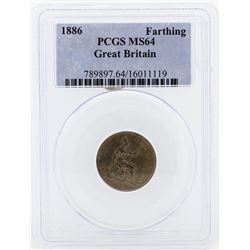 1886 Great Britain Farthing Coin PCGS MS64