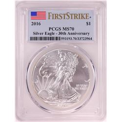 2016 $1 American Silver Eagle Coin PCGS MS70 First Strike