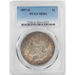 1897-O $1 Morgan Silver Dollar Coin PCGS MS61 Nice Toning