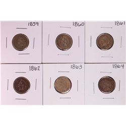 Set of 1859-1864 Copper Nickel Indian Cent Coins