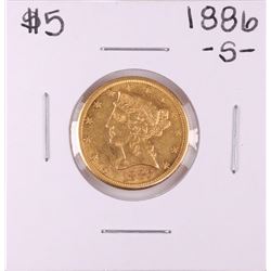 1886-S $5 Liberty Head Half Eagle Gold Coin