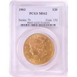 1903 $20 Liberty Head Double Eagle Gold Coin PCGS MS62