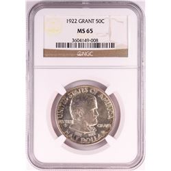 1922 Grant Memorial Commemorative Half Dollar Coin NGC MS65