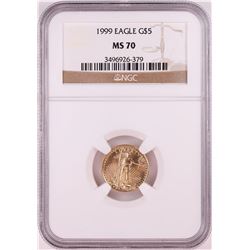 1999 $5 American Gold Eagle Coin NGC MS70