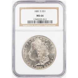 1881-S $1 Morgan Silver Dollar Coin NGC MS66