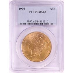 1900 $20 Liberty Head Double Eagle Gold Coin PCGS MS62