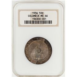 1936 Columbia Sesquicentennial Commemorative Half Dollar Coin NGC MS66