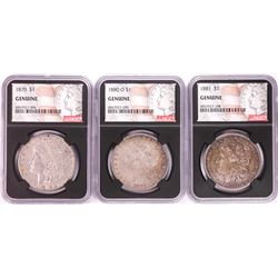 Lot of 1879-1881 $1 Morgan Silver Dollar Coins NGC Genuine