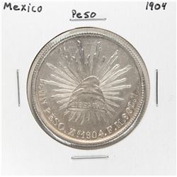 1904 Mexico Peso Silver Coin