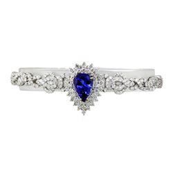 3.97 ctw Tanzanite and Diamond Bracelet - 18KT White Gold