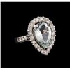 Image 1 : 4.67 ctw Aquamarine and Diamond Ring - 14KT White Gold