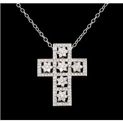 1.83 ctw Diamond Cross Pendant With Chain - 14KT White Gold