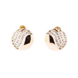 0.14 ctw Diamond Rounded Disc Earrings - 14KT Rose Gold