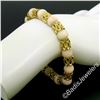 Image 4 : Vintage 18kt Yellow Gold Twisted Link Bracelet w/ Matching Angel Skin Coral Bead