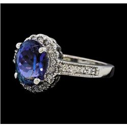 2.65 ctw Tanzanite and Diamond Ring - 14KT White Gold