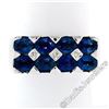 Image 4 : 18kt White Gold 4.03 ctw Dual Row Oval Cut Sapphire & Diamond Band Ring