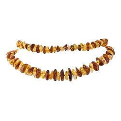 Thiry Inch Natural Quartz and Amber Necklace