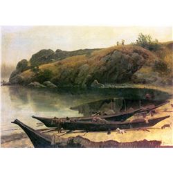 Canoes by Albert Bierstadt