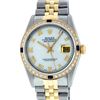 Image 1 : Rolex Mens 2 Tone Mother Of Pearl Diamond & Sapphire 36MM Datejust Wristwatch