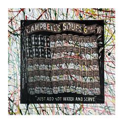 Steve Kaufman (1960-2010), "Campbell's Soup Flag" Hand Signed and Numbered Limit