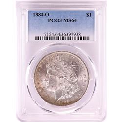 1884-O $1 Morgan Silver Dollar Coin PCGS MS64 Nice Toning