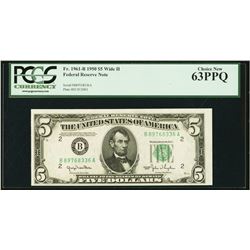1950B $5 New York Federal Reserve Note PCGS 63PPQ