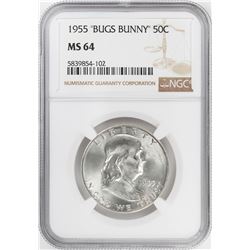 1955 "Bugs Bunny" Franklin Half Dollar Coin NGC MS64