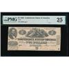 Image 1 : 1862 $2 Confederate States of America Note PMG 25